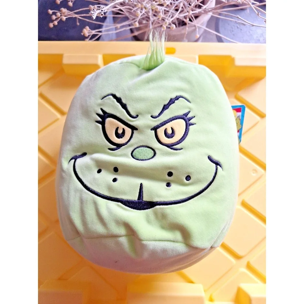 Dr. Seuss The Grinch Mallow Stuffed Green Pillow 8 in Soft‎ Plush NEW!